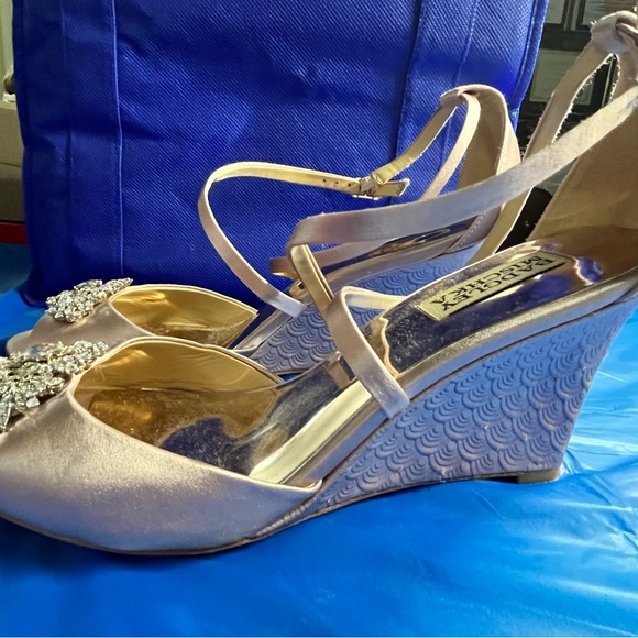 Blush rhinestone wedge sandal - Picture 4 of 4